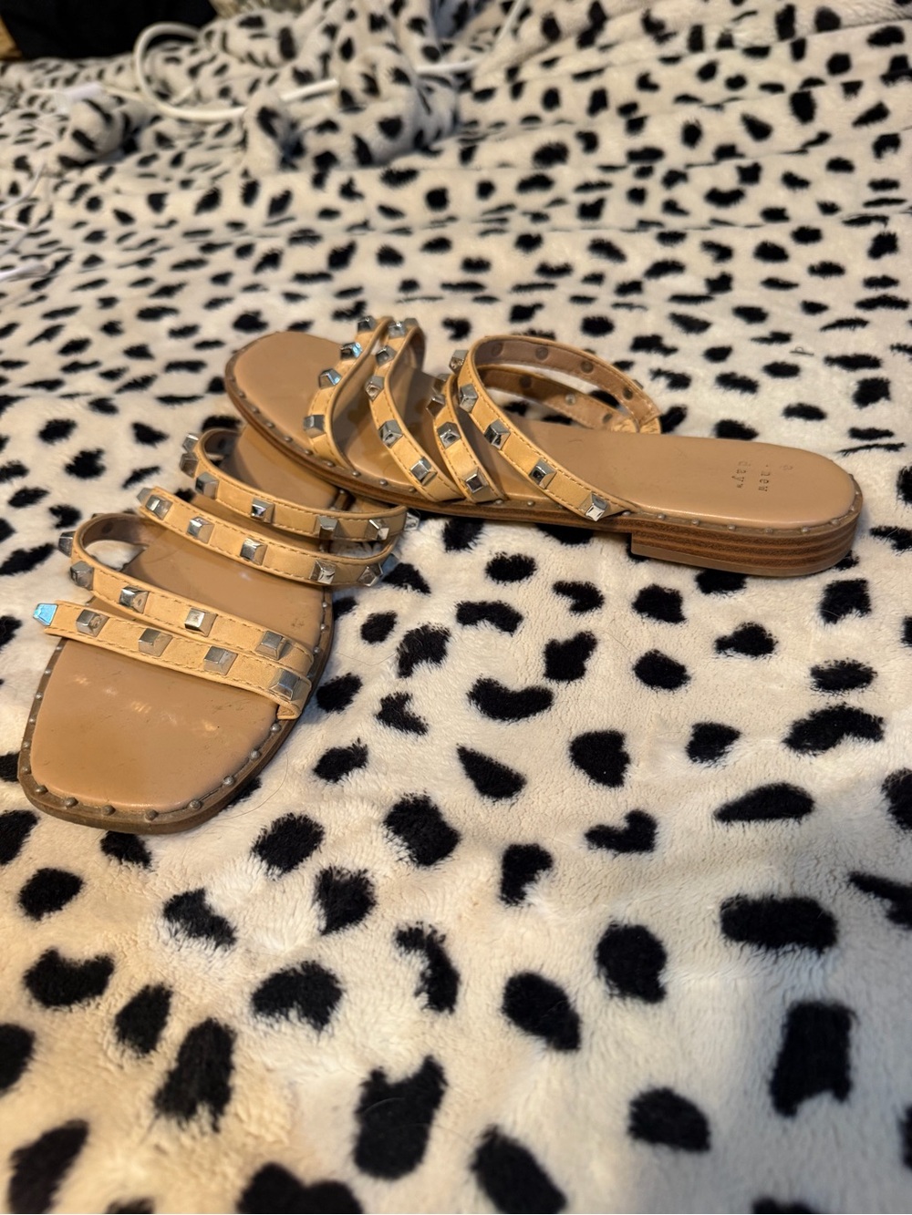 Target Tan Studded Multi-Strap Slide Sandals - Women